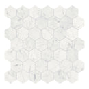 2X2 Hexagon Eternity White Honed Marble Mosaic