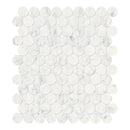 1.25" Eterna Bianco Penny Round Honed Marble Mosaic