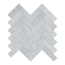 1.25X4 Herringbone Nimbus Gray Honed Marble Mosaic