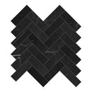 1.25x4 Galaxia Nero Herringbone Polished Marble Mosaic