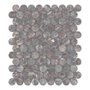 1.25" Sereno Burgundy Penny Round Honed Marble Mosaic