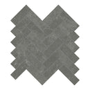 1.25x4 Stark Carbon Herringbone Polished Marble Mosaic