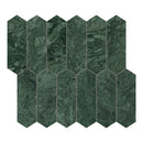2x6 Emerald Empress Picket Polished Marble Mosaic