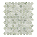 1.25" Moscato Argento Penny Round Honed Marble Mosaic