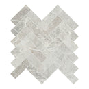 1.25x4 Nimbus Silverado Herringbone Honed Marble Mosaic