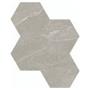 6" Hexagon Nevado Grey Porcelain Matte Color Body Mosaic