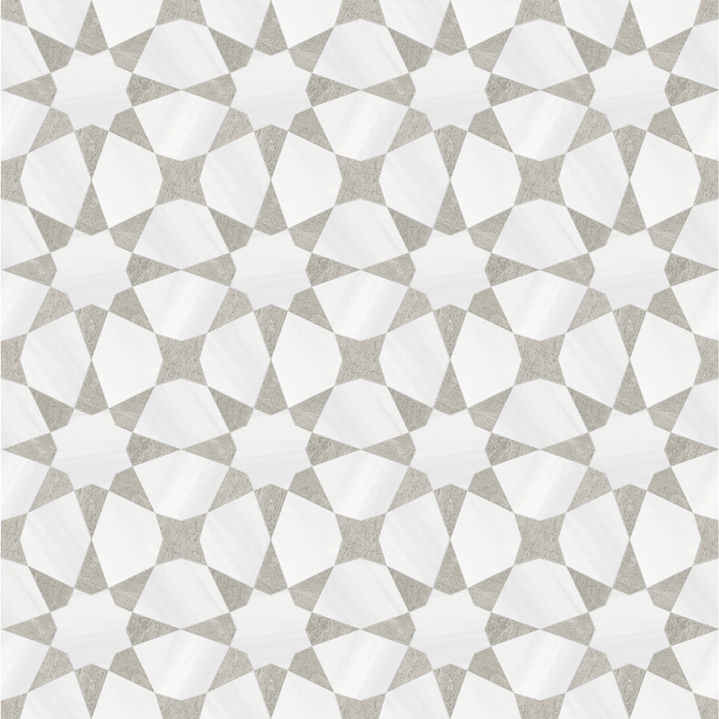 Celestia Star Grey Honed Natural Stone Mosaic