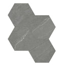 6" Hexagon Nevado Dark Grey Porcelain Matte Mosaic