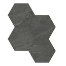 6" Hexagon Nevado Black Porcelain Matte Mosaic