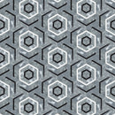 Celestia Hexagon Black Honed w/ Polished Accents Natural Stone Mosaic