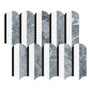 Celestia Aqua Black Honed w/ Polished Accents Natural Stone Mosaic