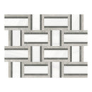 Celestia Tweed Cloud Honed w/ Polished Accents Natural Stone Mosaic
