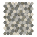 1.25 / 3 cm Celestia Earth Pennyround Honed + Polished Blend Natural Stone Mosaic