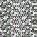 1.25 / 3 cm Celestia Breeze Pennyround Honed + Polished Blend Natural Stone Mosaic