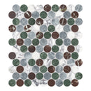 1.25 / 3 cm Celestia Breeze Pennyround Honed + Polished Blend Natural Stone Mosaic