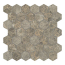 2x2 Graphite Velvet Hexagon Polished Marble Mosaic