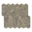 2x6 Graphite Velvet Picket Honed Marble Mosaic