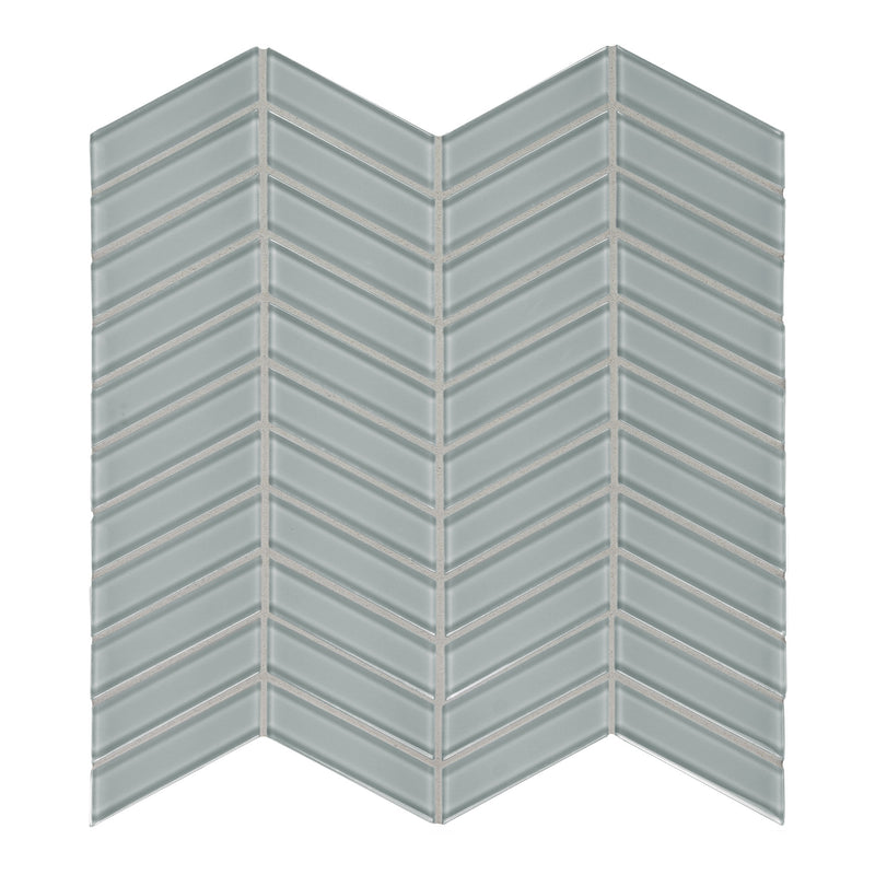 Chevron Sollenn Grey Glass Mosaic