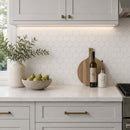 2x2 Solid Super White Hexagon Matte Porcelain Mosaic