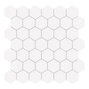 2x2 Solid Super White Hexagon Matte Porcelain Mosaic