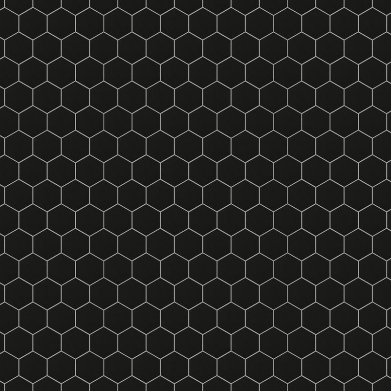 2x2 Solid Super Black Hexagon Matte Porcelain Mosaic