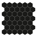 2x2 Solid Super Black Hexagon Matte Porcelain Mosaic