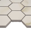 2x2 Calacatta Gold Hexagon Polished Porcelain Mosaic