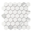 2x2 La Mallorca Milano Bianco Hexagon Polished Porcelain Mosaic