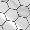 2x2 La Mallorca Milano Bianco Hexagon Polished Porcelain Mosaic