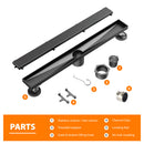 30" Stainless Steel Linear Shower Drain, Matte Black