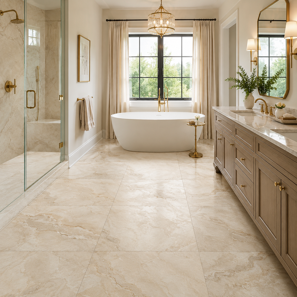 Porcelain tile room scene for a Miramichi bathroom or kitchen project