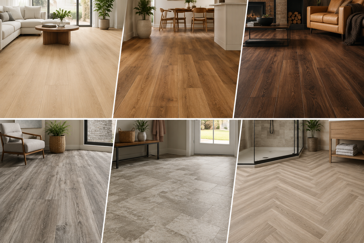 Flooring samples for Riverview homes