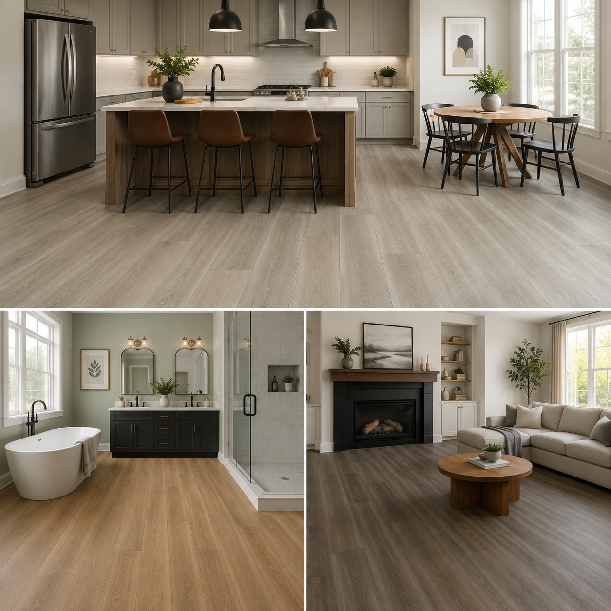 Vinyl flooring in a Rothesay kitchen basement or family room