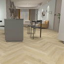 7mmx5"x24" Vinyl 7 Herringbone Light Champagne Vinyl Final Sale