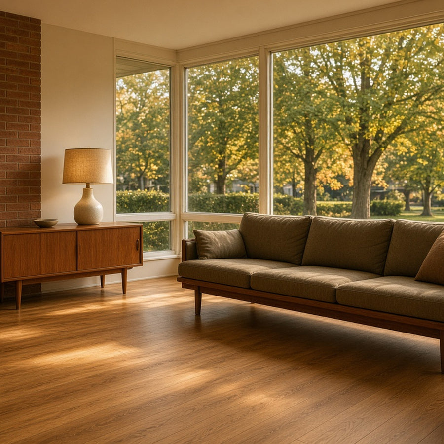 Warm flooring in a Don Mills mid-century home