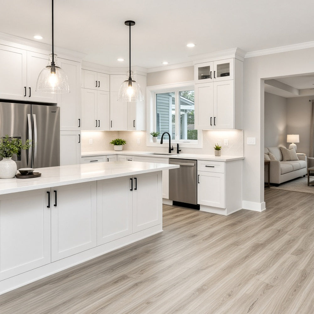 Wood-look vinyl flooring in a Springhill entry or basement