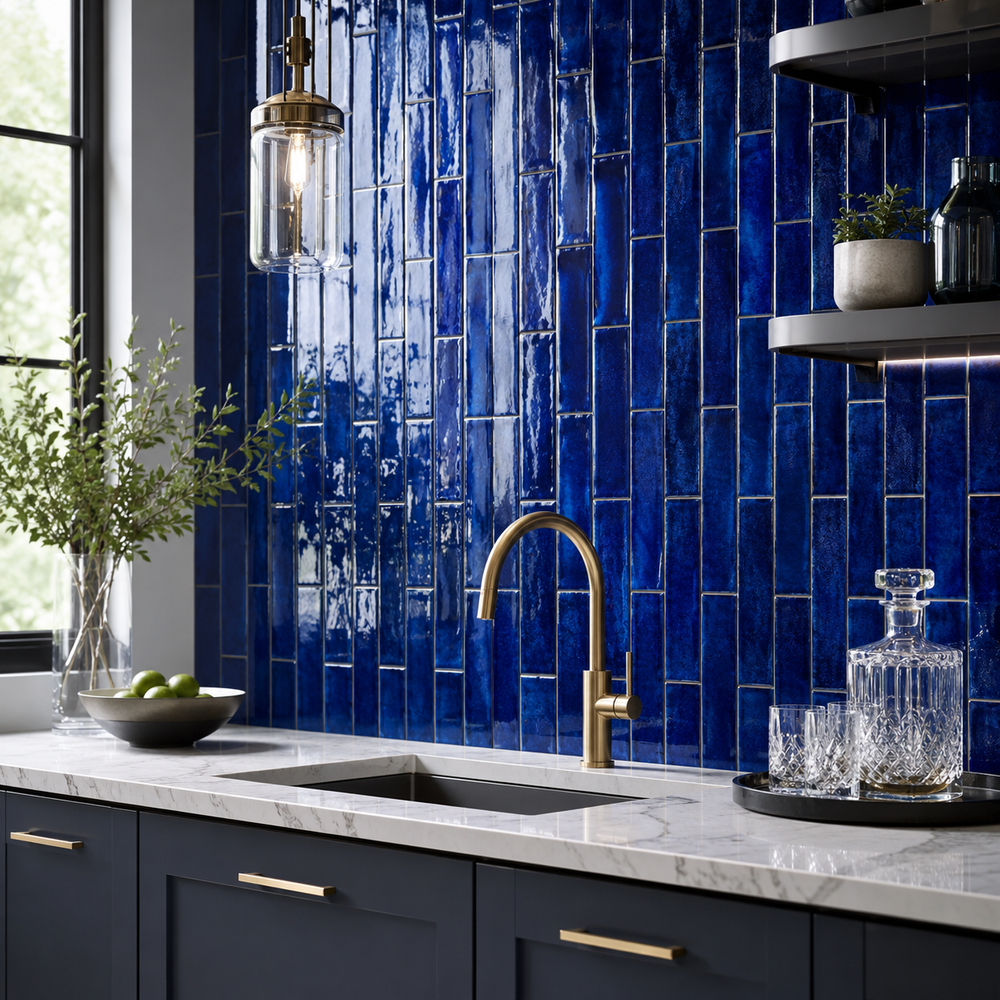 Glass tile for a Whitby kitchen backsplash
