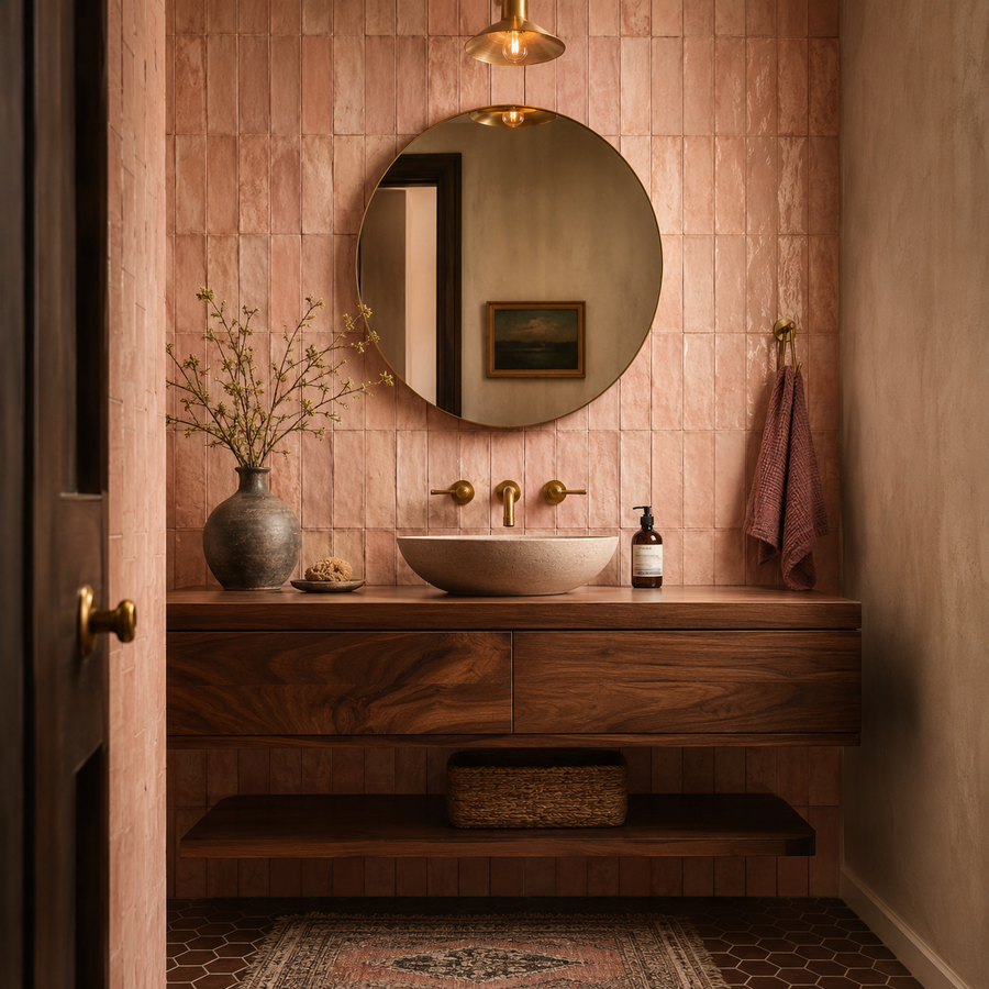Warm stone tile in a Whitby character home