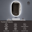 19.7"x31.5" Runway Oval Frameless Wall Mirror (Size WxH: 50x80cm)