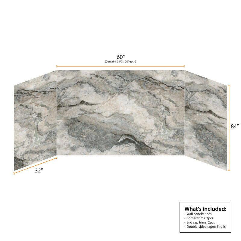 60"x32"x84" (WxDxH) Imperial Misty Shower Wall Panel Set -KDP3239