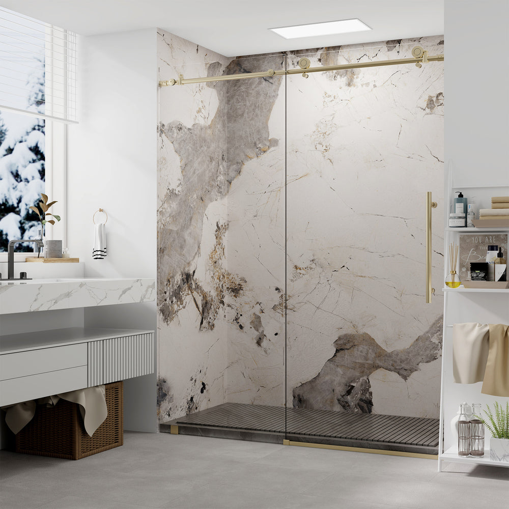 Marble look tile in an Oshawa renovation