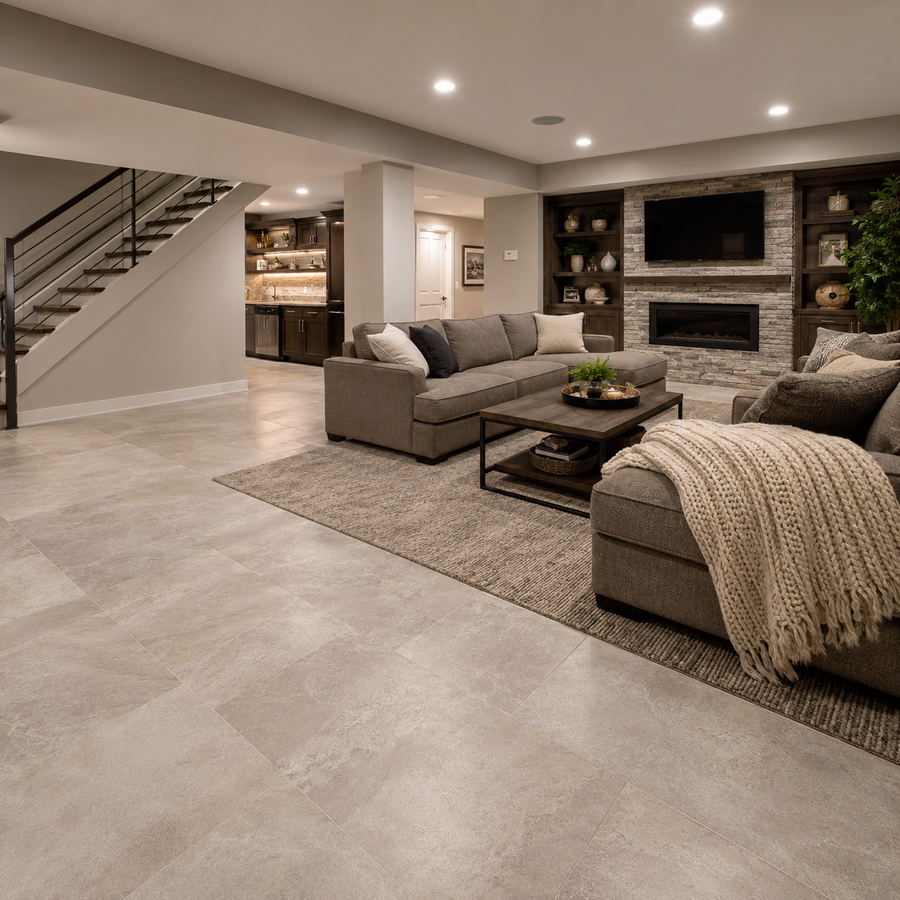 Flooring for a finished basement in Milton