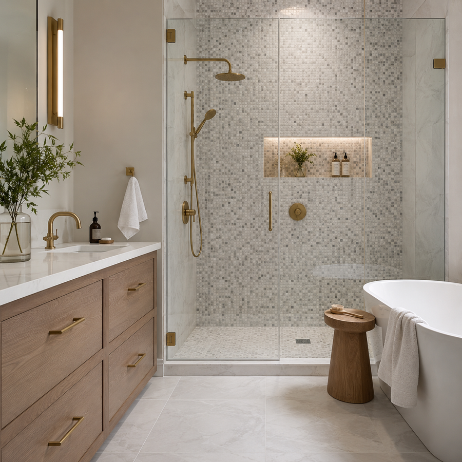 Mosaic tile in a Milton shower or kitchen