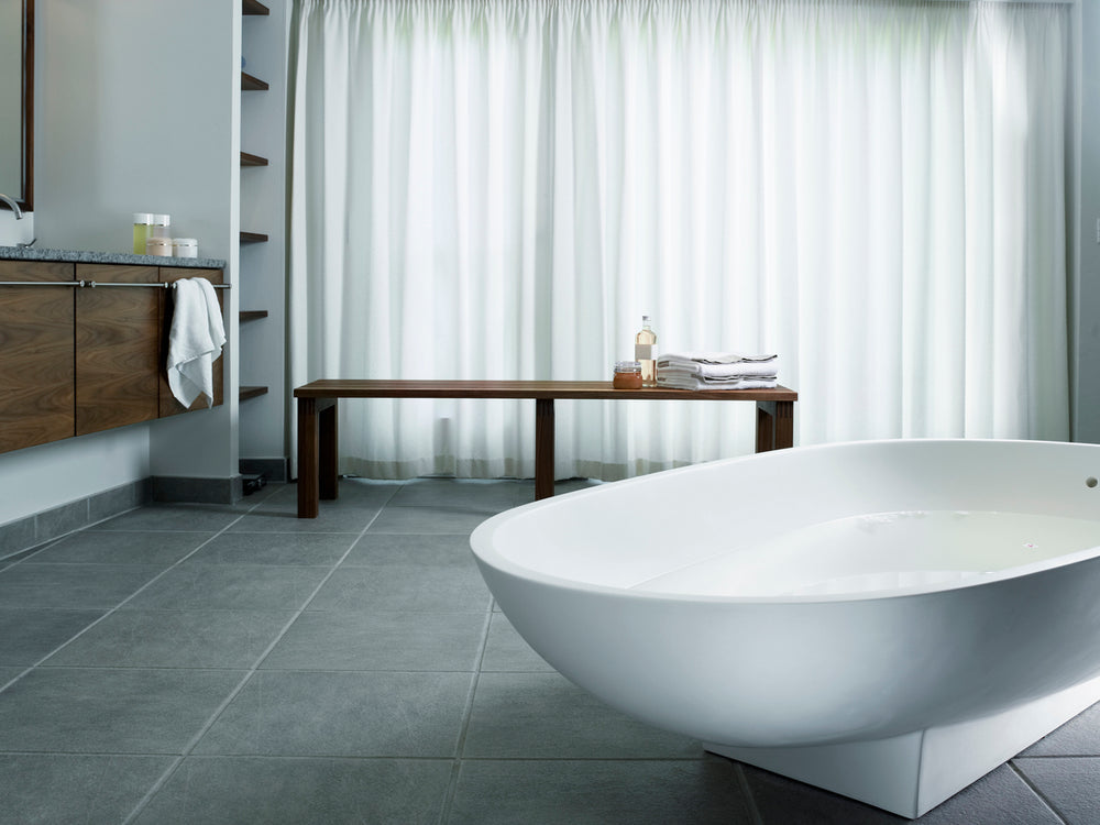 Ceramic tile wall finish