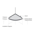 8.9 Light Grey Engineered Stone Polished Corner Shelf