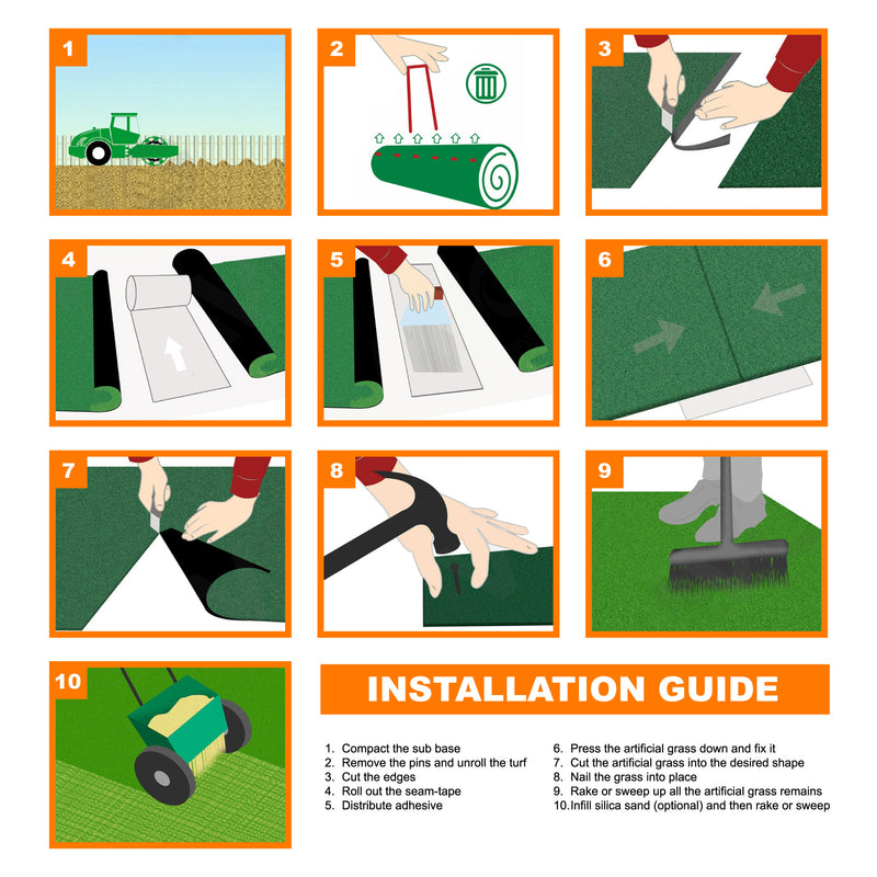 6 ft. x 8 ft. Classic Artificial Green Grass (Pile Height: 25 mm) (48.04 SF/Roll)