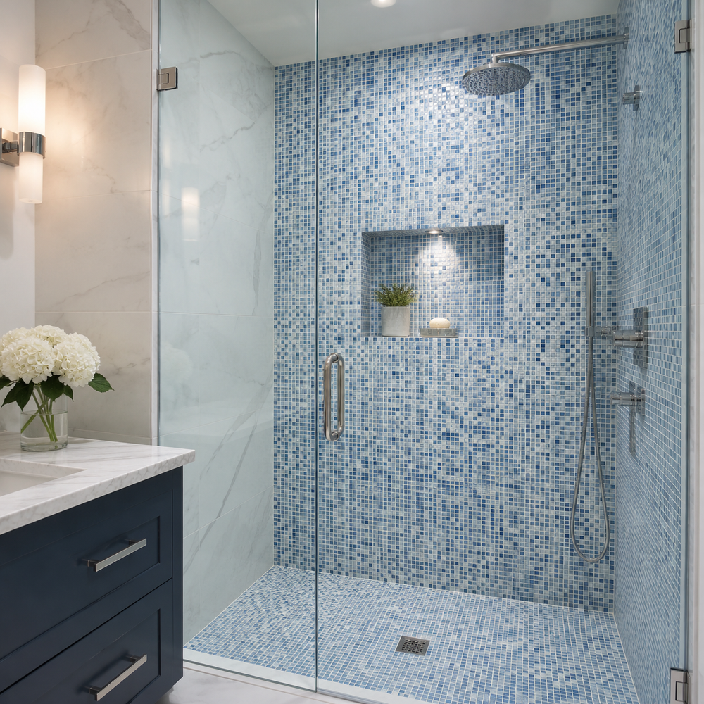 Mosaic tile for a Newmarket shower or backsplash