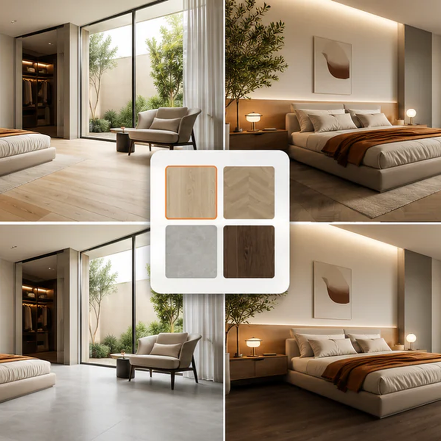 Flooring visualizer room preview for a Miramichi flooring project