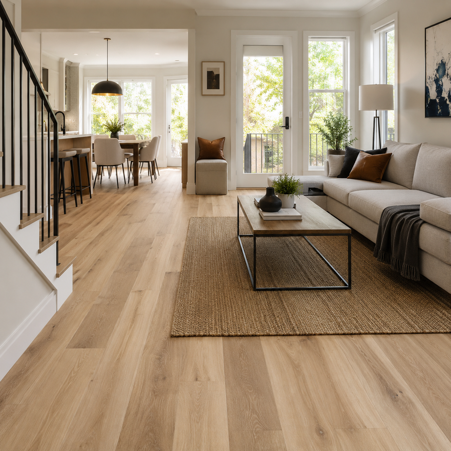 Wood look flooring for a Milton townhouse