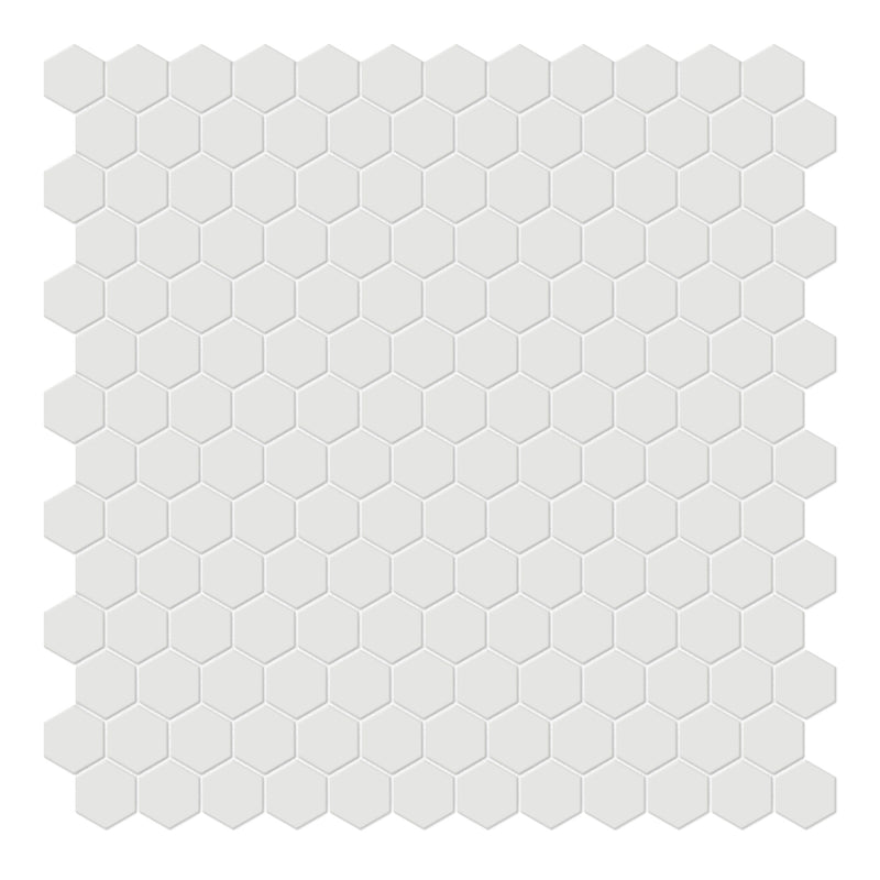 1" Architek Hexagon Classic Grey Matte Glazed Porcelain Mosaic